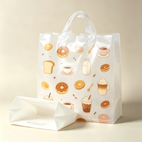 Sac de courses transparent pour aliments, en plastique, de qualité alimentaire, avec logo imprimé personnalisable