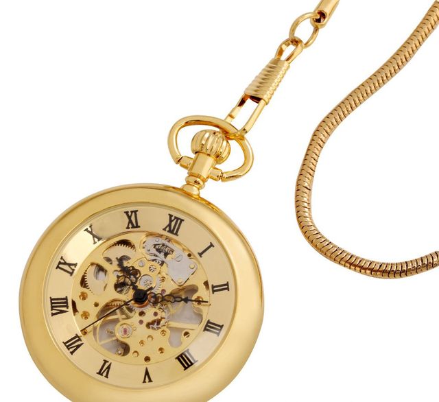 Antique Snake Chain Mechanical Watches Hand Winding Brass Mechanical Pocket Watch