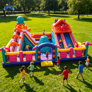 Lilytoys OEM Pink House Design Slide con <span class=keywords><strong>piscina</strong></span> Inflable Color personalizado Patrón de corazón Niños Juego de agua Uso comercial - Product Image 1