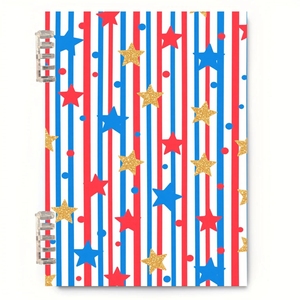 레드 화이트 & 블루 바이브 노트북 고품질 종이 120 페이지 느슨한 잎 사용자 정의 문구 노트북 쓰기 패드 저널 - Product Image 1