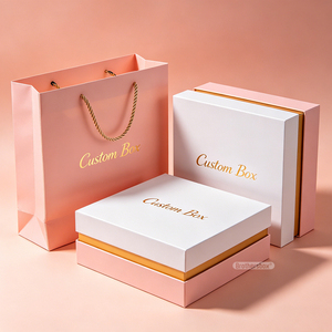 Caja de Regalo de Cartón Rígido con Estampado Dorado, Apta <span class=keywords><strong>para</strong></span> Alimentos, <span class=keywords><strong>para</strong></span> el Día de San Valentín, con Tapa y Base Biodegradables Personalizadas - Product Image 2