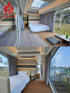 Cabine de capsule spatiale mobile préfabriquée transparente moderne, étanche, hôtel commercial, villa, conteneurs pour l'hébergement - Product Image 3