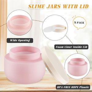 Pot cosmétique transparent vide en PEHD de 250 ml (8 oz) à large ouverture avec couvercle à vis pour slime, crème, masque facial, crème pour les yeux, <span class=keywords><strong>shampoing</strong></span> - Product Image 4