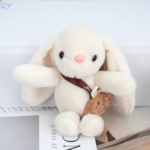 QY Wholesale Cute Rabbit Plush Keychain Soft Stuffed Animal Pendant Long Ear Bunny <b>Key</b> Ring for Bag - Product Image 3