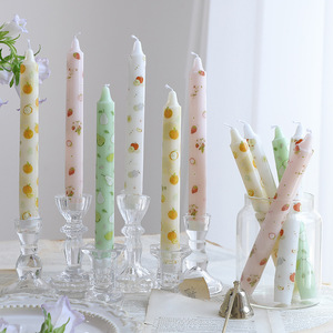 20cm 8 Inch Fruit Printed <b>Long</b> Taper <b>Candles</b> Smokeless Soy Wax Romantic Wedding Banquet Dinner Household Table Decor <b>Candles</b> - Product Image 5