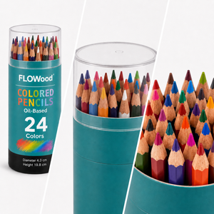 Conjunto de 24 Lápis de Cor à Base de Óleo em Estojo para Desenho Artístico e Escolar - Product Image 3