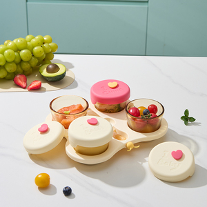 Mini bocal <span class=keywords><strong>en</strong></span> verre ambré Portable facile à ouvrir ensembles de bols <span class=keywords><strong>en</strong></span> verre pour fruits collations fromage <span class=keywords><strong>cornichons</strong></span> assaisonnement - Product Image 3