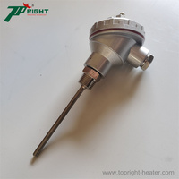 Sonda Tamaño 6*100mm Rtd Pt100 Sensor de temperatura Termopar con transmisor