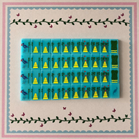 Jeu de Mahjong Américain Portable de Luxe Personnalisé Vert Menthe en Acrylique à Couche Unique, 160 Pièces, Tuiles à Motifs Fruits Tropicaux Océaniques et Tortues