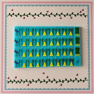 Juego de Mahjong Americano de Lujo Personalizado, Portátil, Verde <span class=keywords><strong>Menta</strong></span>, de Una Sola Capa, Acrílico, 160 Piezas, con Patrón de Frutas Tropicales y Tortugas - Product Image 4