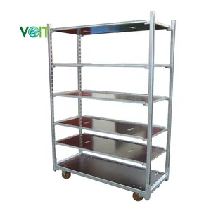 Venda quente 4 rodas de aço dinamarquês berçário flor shipping carts para venda