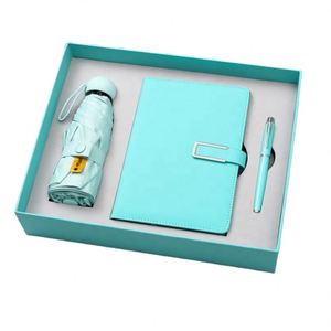 Custom A5 Luxury <b>Refillable</b> Stationery Notebook <b>Pen</b> Gift Set Umbrella Thermos Cup Business Note Book Leather Journal Gift Box - Product Image 2