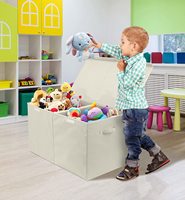 Grande boîte de rangement pliable pour jouets avec couvercle rabattable, bac à jouets pour enfants