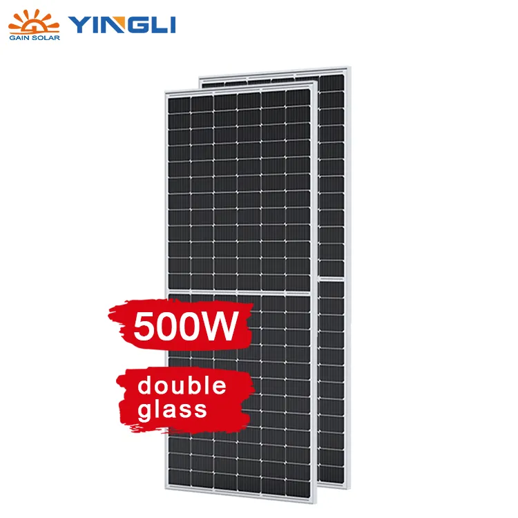 उच्च दक्षता monocrystalline डबल ग्लास bifacial सिलिकॉन सेल 550 वाट 590w 640 w 700 वाट उच्च गुणवत्ता सौर पैनलों