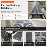 Grille de drainage WPC à dégagement rapide, couvercle de caniveau antidérapant et étanche pour ferme d'élevage, garage, drainage de sol extérieur, vente en gros
