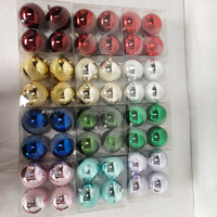 Ensemble de boules de Noël en plastique vert et or, 12 couleurs, 8 cm, boules à paillettes miroir, en plastique incassable, décorations en boîte, fabrication en usine
