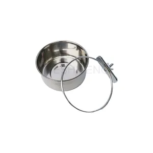 Hanging Stainless Steel Cage Coop Hook Cup Bird Parrot Feeding Cups Bowl Bird Water Food Dish Feeder