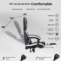 Chaise d'ordinateur, chaise de bureau à domicile, chaise de dortoir, chaise de jeu, chaise de sport électronique, inclinable, pivotante, réglable, en cuir, base à 5 étoiles, compétitive, 938