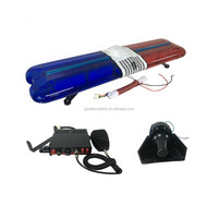 Barre de trafic lumière 120cm 108LED 12V toit rouge bleu Led barre lumineuse d'avertissement stroboscopique avec sirène haut-parleur pour véhicule