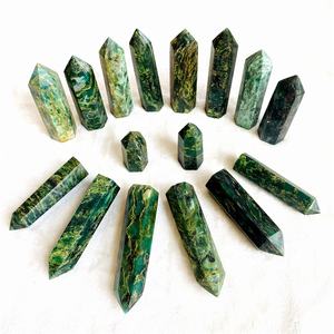 Torre de cuarzo de cristal verde tallado a mano Natural, Varita de puntos de <span class=keywords><strong>Esmeralda</strong></span> para decoración de regalo, venta al por mayor - Product Image 2