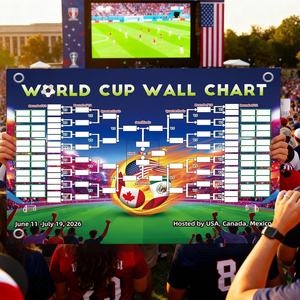 Póster del Horario Mundial, Mercancía Mundial, Impresión a Doble Cara, Sin Arrugas, Impermeable, Borrable, Horario del Torneo <span class=keywords><strong>de</strong></span> <span class=keywords><strong>Fútbol</strong></span> 2026 - Product Image 6