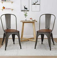 Chaise de style industriel pour jardin, ferme, restaurant, café, vintage, rétro, en métal, Silla Tolix, chaises de salle à manger