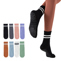 Chaussettes de sport décontractées en coton respirant pour l'automne, avec logo sur le revers, sans couture, antidérapantes pour la barre et le trampoline, à compression à la cheville