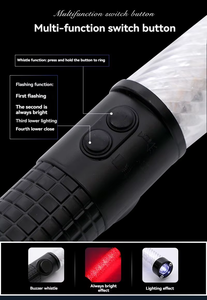 휴대용 교통 배턴 흰색 ABS PC PVC 고무 소재 반사경 LED 안전 경고 라이트 완드 공공 보안 - Product Image 4