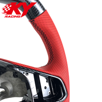 Accesorios interiores para automóviles, volante deportivo personalizado de fibra de carbono y cuero rojo para Chevrolet Corvette C6 C7 C8