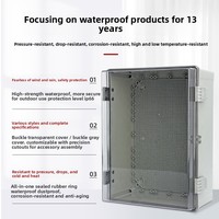 Boîte de distribution extérieure en plastique ABS étanche IP66, modèle de protection électrique avec couvercle transparent, boîte de compteur électrique 400x300x170