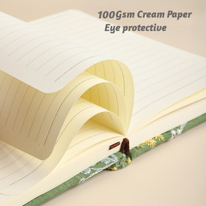 Venta al por mayor A6 bordado Jacquard flor tela suave Tapa dura cuaderno diario manual - Product Image 5