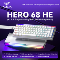 Clavier de jeu filaire AULA HERO 68HE à interrupteurs magnétiques mécaniques, RGB, remplaçable à chaud, déclenchement rapide, retour 8K, pour joueurs d'e-sport
