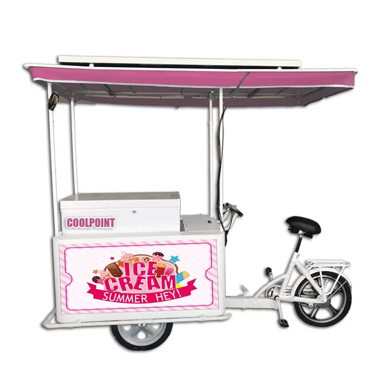 Ice Cream Tricycl Cart Manufacturers Food Truck Refrigerated Adult Electric Tricycle With Cooler Box