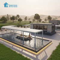 Pergola motorisée en aluminium écologique Sweet Home, résistante au vent, avec toit lamellaire rétractable et étanchéité intégrée pour jardin