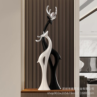 Paire minimaliste moderne d'ornements de maison en résine de cerf, décorations de meuble TV d'entrée de salon, cadeaux de mariage