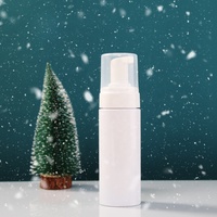 Botol Pompa Busa Plastik PET 150ml Bentuk Silinder dengan Kepala Pompa Plastik Putih untuk Sampo, Air, dan Perjalanan