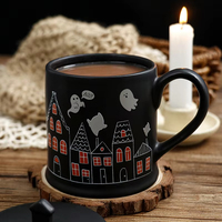 BespritGift Cadeaux d'Halloween Ensemble de tasses magiques hantées Tasses en céramique créatives personnalisées Articles de cadeau de chocolat chaud pour les cadeaux de vacances