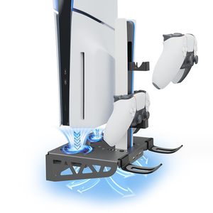 Station d'accueil de charge <span class=keywords><strong>pour</strong></span> <span class=keywords><strong>PS5</strong></span> Slim Console Game Controller Base de charge <span class=keywords><strong>pour</strong></span> <span class=keywords><strong>PS5</strong></span> Slim <span class=keywords><strong>VR</strong></span> Headset Storage Stand Hanger - Product Image 2