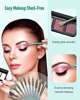 16 Pcs Set Kuas Makeup Premium Sintetis yang Dapat Disesuaikan untuk Foundation, Concealer, Eyeshadow, Eyeliner & Contouring