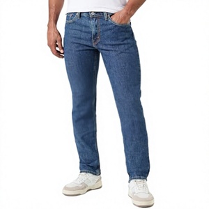 Men's Vintage Breathable Summer <b>Embroidered</b> Mid Waist Solid Denim Pants - Product Image 3