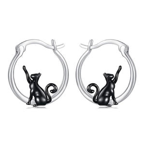 Orecchini a Cerchio E4804 in Oro Bianco a Forma di Animale, Gioielli Raffinati per Uso Quotidiano Femminile - Product Image 1