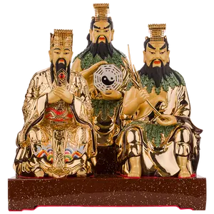 The three emperors of heaven and earth, Fuxi statue, Xuanyuan Emperor Pangu Shennong Taoist god statue ornaments