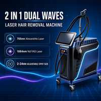 Preventa: Máquina de Depilación Láser Alexandrita 755nm de Pulso Largo, Nd Yag 1064nm de Doble Longitud de Onda, 4000W, Fibra Óptica para Salón