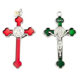 Religious gifts Enamel hanging alloy cross pendant necklace jewelry accessories Rosary Cross
