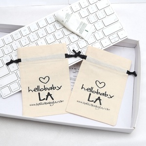 10*15cm Cotton Linen Drawstring Bags Custom Logo Size Environmental Cotton <b>Canvas</b> Fabric Packing Dust Pouch - Product Image 3