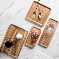 Acacia houten rechthoekige serveerschaal, klassiek design, milieuvriendelijk, handgemaakt, duurzaam, fruitschaal voor cadeaus