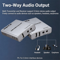 60M KVM Extender 1080P Melalui Ethernet Cat5e/6 RJ45 Kabel POC Pemancar Penerima Audio Video Konverter Ekstensi Sinyal