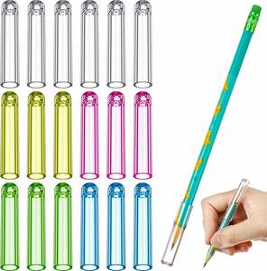 Wooden Extender With Plastic Tip <b>Protector</b> <b>Back</b> to School Supply-Convenient Pencil Caps - Product Image 1