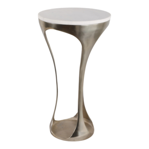Tavolino moderno scultoreo in marmo, piccolo tavolino da comodino per camera da letto, soggiorno e arredamento. - Product Image 2