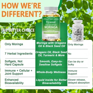 Gélules de Moringa de haute qualité à marque privée : Renforce l'immunité, apporte de l'énergie, favorise la détoxification et soutient la santé des articulations - Product Image 5